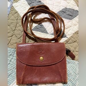 Vintage IL BISONTE Brown Leather Flap Shoulder Crossbody Bag